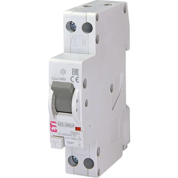 Дифференциальный автомат ETI 002175874 KZS 1M SUP C 16/0.1 тип A (6kA) с верхним подключением