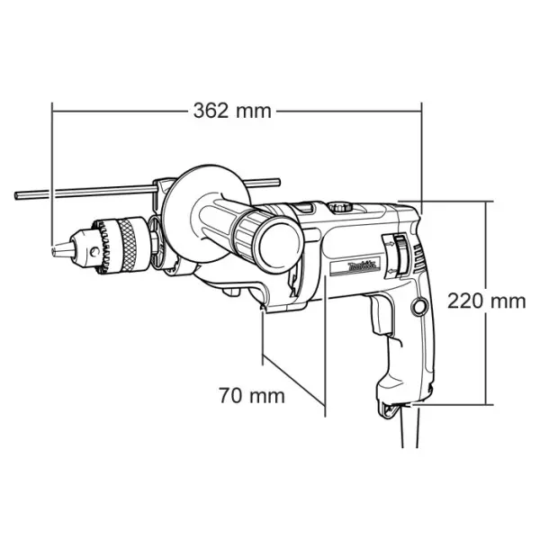 Дриль ударний Makita HP2071 1010Вт - фото №5