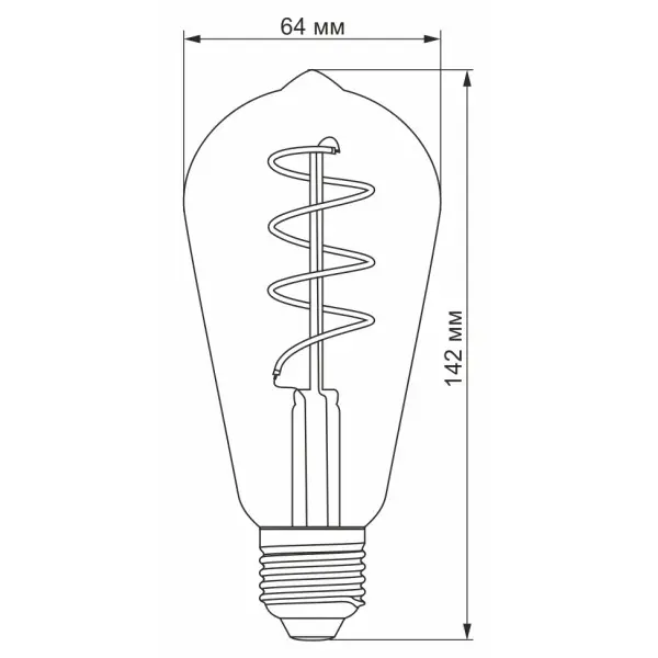 Димерная филаментная лампа Videx Filament ST64FASD E27 5Вт 2200K (VL-ST64FASD-05272) бронза - фото №2