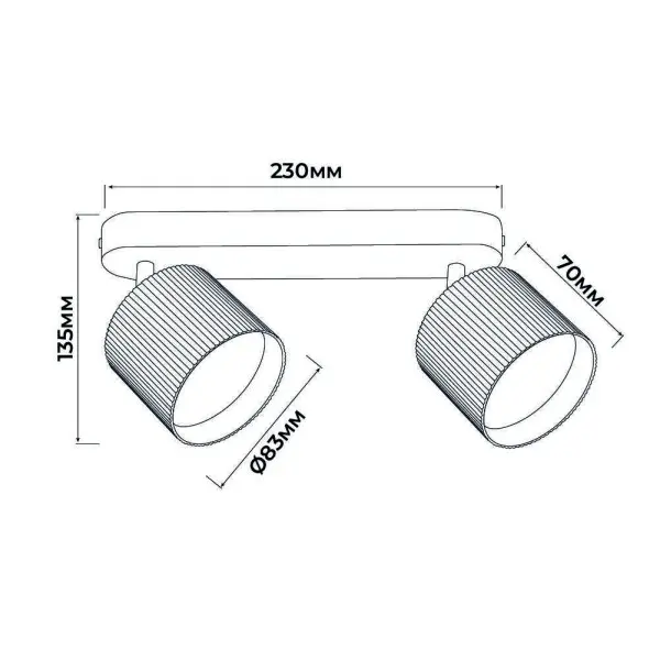Светильник точечный накладной TENERIFE-2L черный GX53 IP20 Violux ( 340114 ) - фото №8
