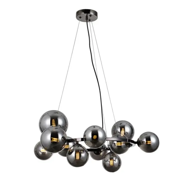 Подвесной светильник, люстра Italux PND-406007-11A-BL Canello G9 11x5W IP20 дымчатый - фото №1 Подвесной светильник, люстра Italux PND-406007-11A-BL Canello G9 11x5W IP20 дымчатый - фото №1