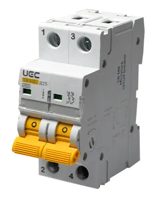 Автоматический выключатель UEC SB-M8 2P 25A B 4,5кA (MCB45-2-025-B)