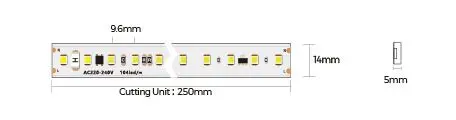 LED стрічка COLORS 104-2835-220V-IP65 10.6W 1100Lm 5700K 20м (H8104-230V-12mm-IP65-W) - фото №1