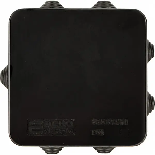 Распределительная коробка Аско-Укрем UAtmo Jet Black 85*85*50 - фото №2