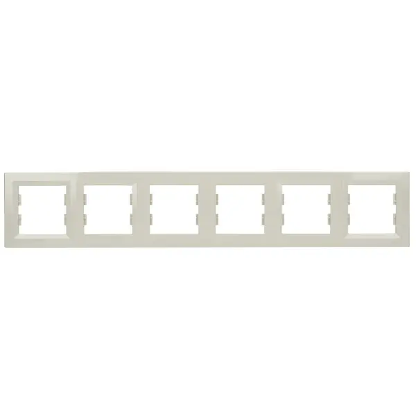 Рамка 6-местная горизонтальная кремовая Asfora, EPH5800623