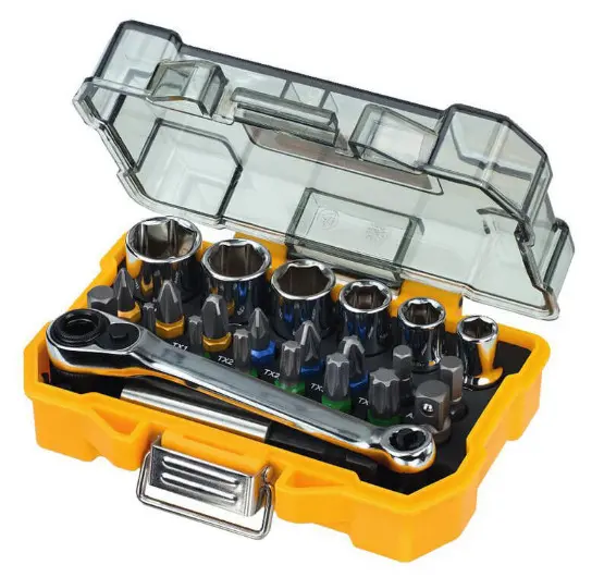 Набір бітових та торцевих головок DeWALT DT71516 в боксі (24шт) Набір бітових та торцевих головок DeWALT DT71516 в боксі (24шт)