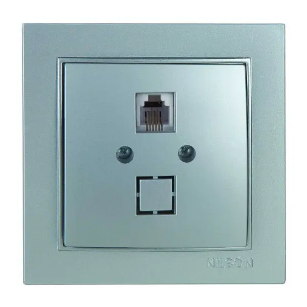 Розетка Nilson Thor серебро телефонная ( 27131040 )