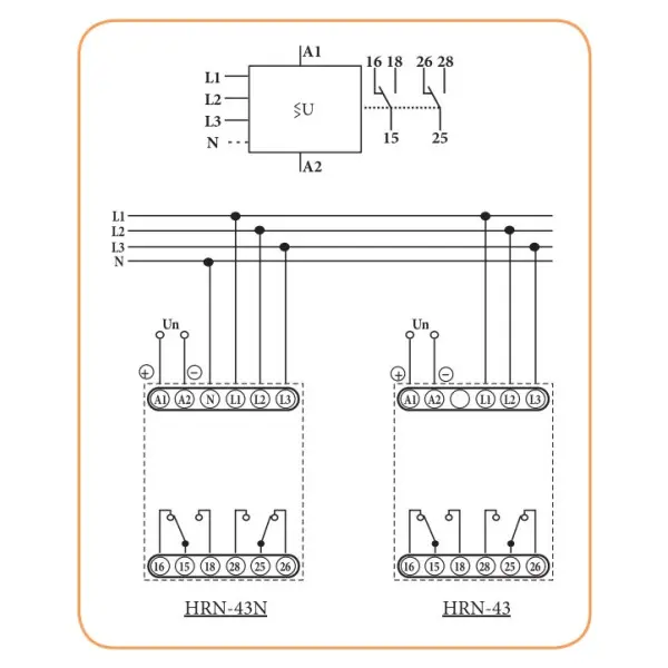 Реле контроля фаз ETI 002471419 HRN-43 400V AC (3F 2x16A AC1) без нейтрали - фото №2