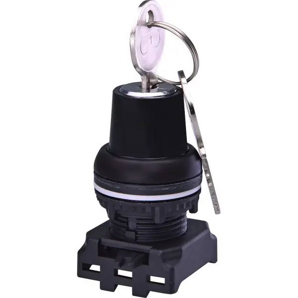 Двухпозиционный поворотный выключатель с ключом ETI 004771371 EGK2-XY90-C с фиксацией 0-1 90° (черный)