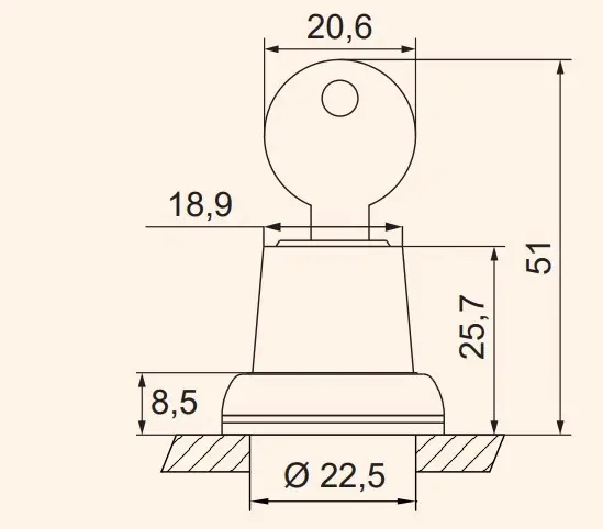 Двухпозиционный поворотный выключатель с ключом ETI 004771371 EGK2-XY90-C с фиксацией 0-1 90° (черный) - фото №1
