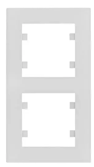 Вертикальна двомісна рамка Hager WL5620 Lumina-Intense 2X (біла)