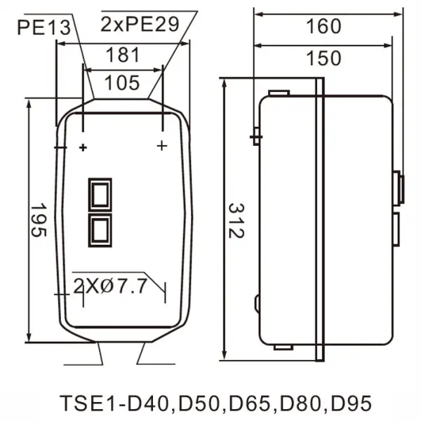 Корпусный магнитный пускатель TOSUNlux TSE1-D40 AC 400В IP54 (6931934242072) - фото №1 Корпусный магнитный пускатель TOSUNlux TSE1-D40 AC 400В IP54 (6931934242072) - фото №1