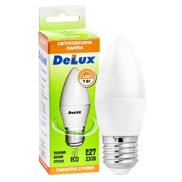 Светодиодная лампа DELUX BL37B 7Вт 2700K 220В E27 - фото №1 Светодиодная лампа DELUX BL37B 7Вт 2700K 220В E27 - фото №1