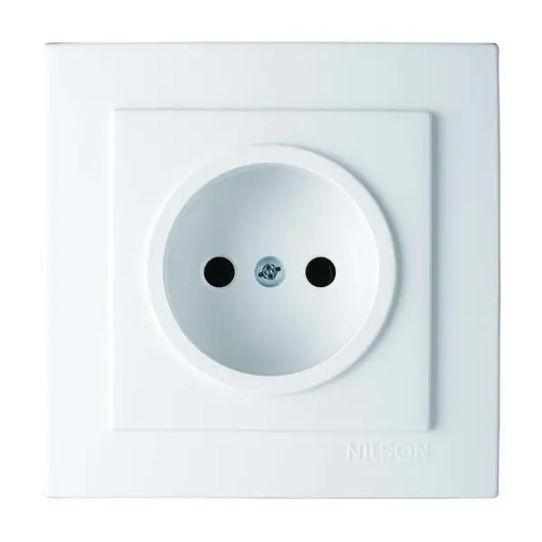 Розетка Nilson Touran белая 1-я без заземления ( 24111015 )
