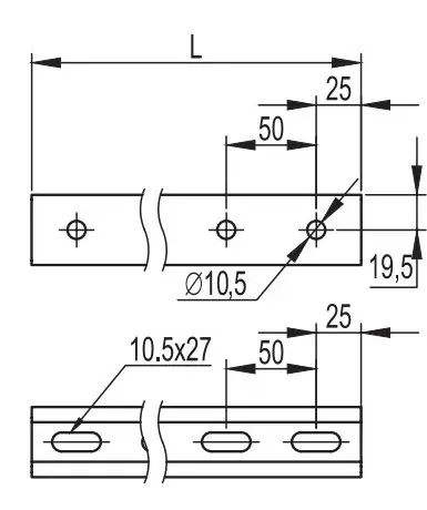 С-образный профиль DKC BPL4130 41х41 LAS, L 3000, 1,5мм - фото №1