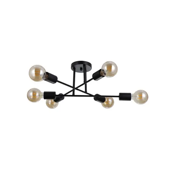 Люстра Italux PND-4052-6-BL Formio E27 6x40W IP20 чорна Люстра Italux PND-4052-6-BL Formio E27 6x40W IP20 чорна