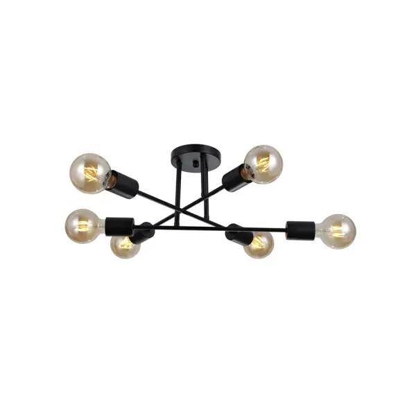 Люстра Italux PND-4052-6-BL Formio E27 6x40W IP20 чорна - фото №1 Люстра Italux PND-4052-6-BL Formio E27 6x40W IP20 чорна - фото №1
