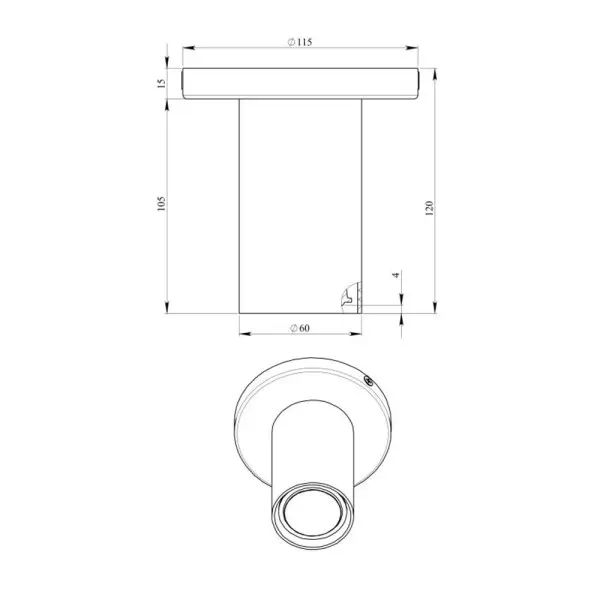 Точечный светильни Pikart 35160-4 Jeff GU10 1x60W IP20 черный - фото №1