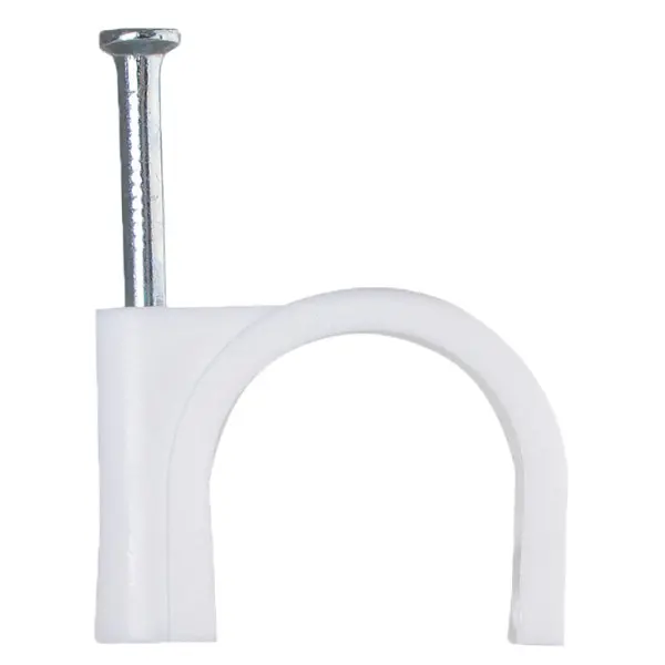 Кабельная скоба Аско-Укрем 25мм кругла белая 50шт (A0150030013)