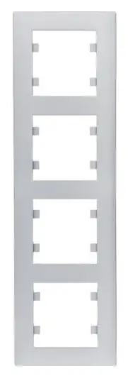 Вертикальна чотиримісна рамка Hager WL5642 Lumina-Intense 4X (срібляста)