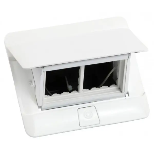 Лючок с выдвижным блоком розеток Legrand 654001 4М (белый) с монтажным комплектом - фото №4