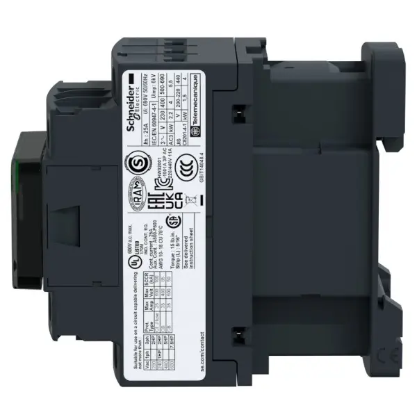 Контактор Schneider Electric LC1D32BL 3Р 32A НО+НЗ 24В DC (2,4Вт розширений) - фото №1