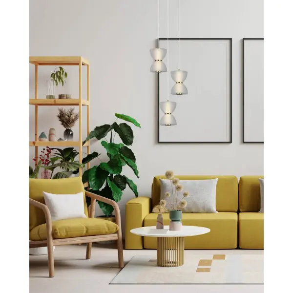 Подвесной светильник, люстра Italux PND-83949-3-BK Tica LED 3x22W 3000K 950Lm IP20 белый - фото №1