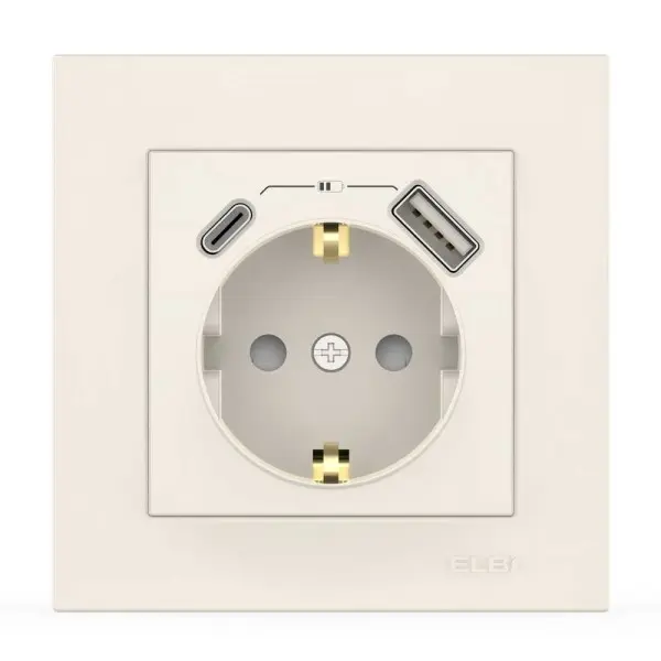 Розетка EL-BI VEGA біла 1-на з заземленням + 2USB (Type C+A) ( 510-010200-334 ) Розетка EL-BI VEGA біла 1-на з заземленням + 2USB (Type C+A) ( 510-010200-334 )