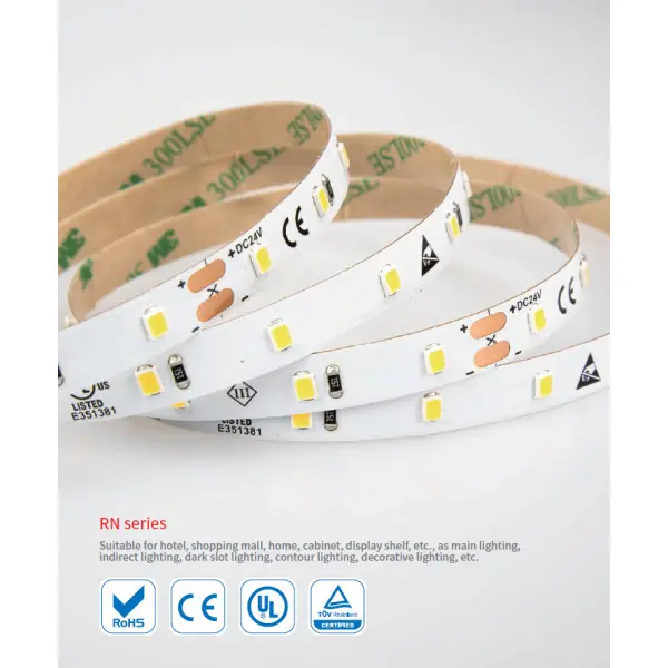 LED лента RISHANG 120-2835-24V-IP20 8,6W 818Lm 3000K 50м (RN08C0TC-B-WW_50)