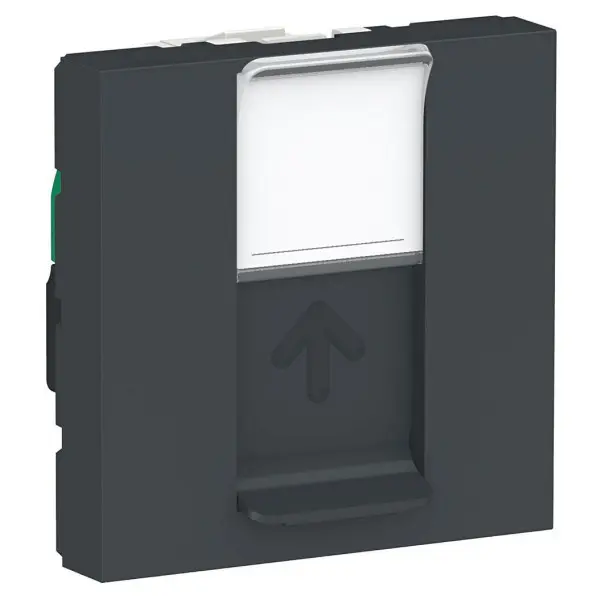 Одинарна комп'ютерна розетка Schneider Electric NU341154 RJ45 cat.5e UTP з полем для напису 2М (антрацит)