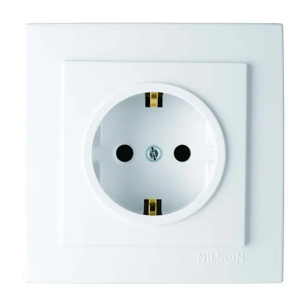 Розетка Nilson Touran біла 1-на з заземленням ( 24111017 )