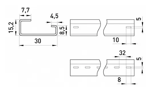 DIN-рейка E.Next 100см - фото №1