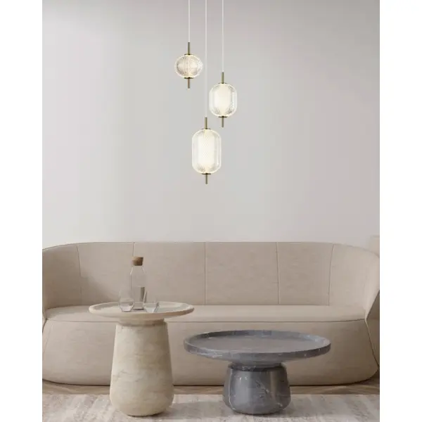 Подвесной светильник, люстра Italux PND-81438-3-GD Corado LED 3x23W 3000K 2104Lm IP20 золотой - фото №1