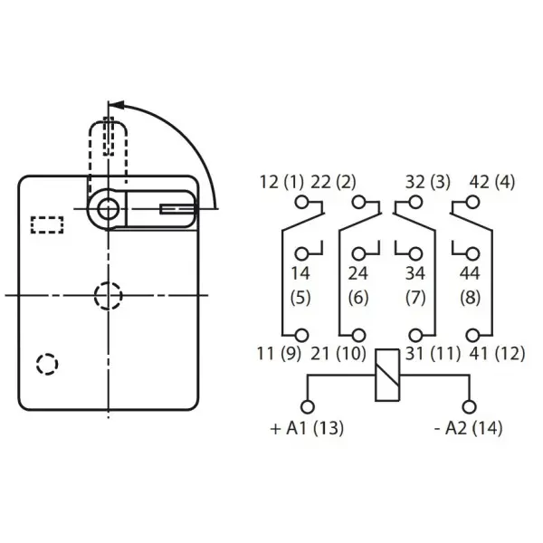 Електромеханічне реле ETI 002473008 ERM4-024AC 4p - фото №2 Електромеханічне реле ETI 002473008 ERM4-024AC 4p - фото №2