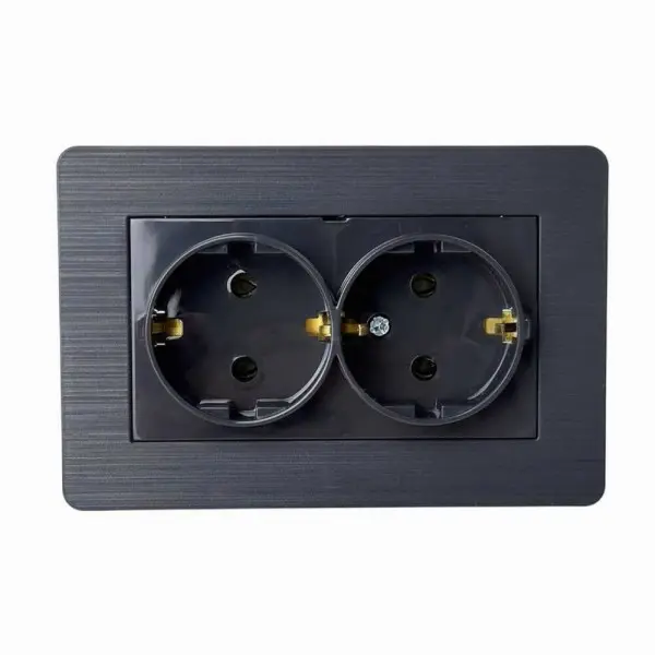 Розетка Nilson Selene антрацит 2-на з заземленням ( 23362525 )