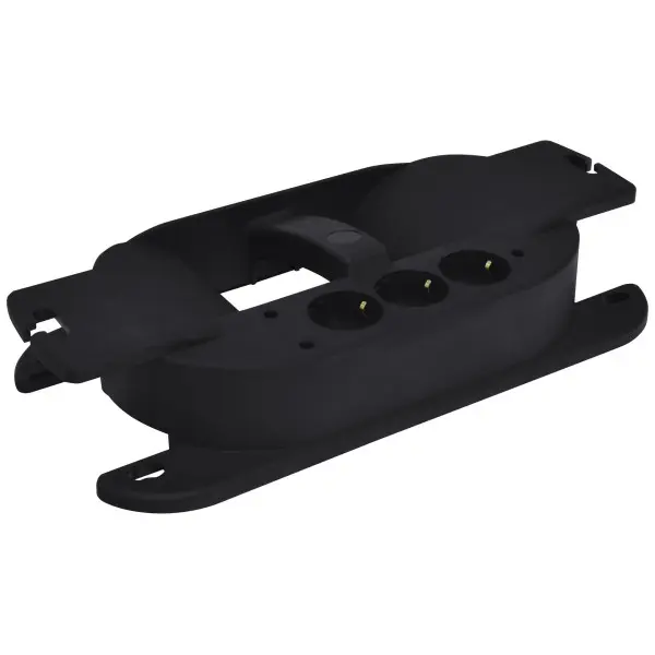 Блок розеток 3-местный с катушкой ETI ERS-3HC 3x2Р+РЕ каучук IP20 черный (4481012)