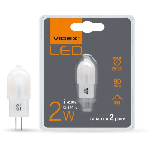 Світлодіодна лампа Videx G4e G4 2Вт 4100K (VL-G4e-02224) - фото №2