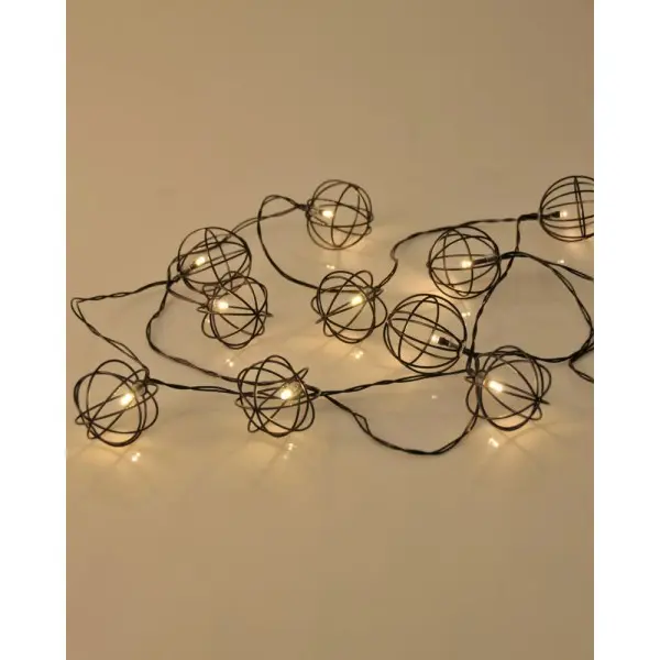 Гирлянда на батарейках Goldlux 312860 Viborg LED 2700K IP20 черная - фото №3