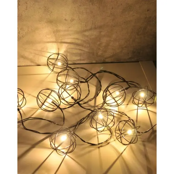 Гирлянда на батарейках Goldlux 312860 Viborg LED 2700K IP20 черная - фото №4