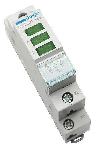 Сигнальна лампа Hager SVN221 зелена - фото №1