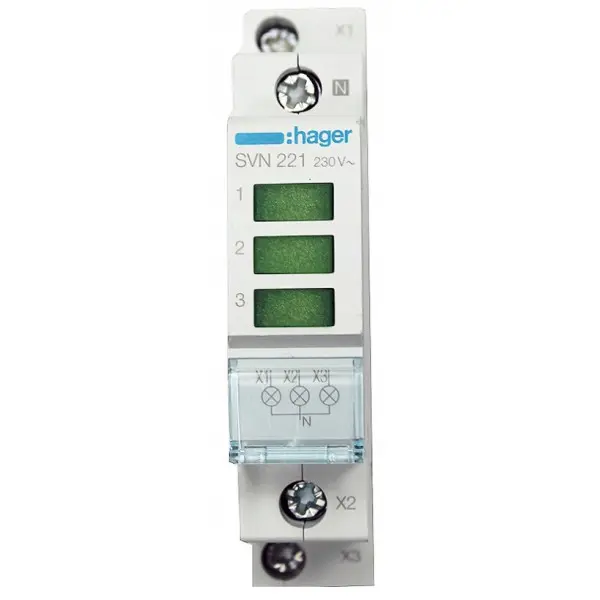 Сигнальна лампа Hager SVN221 зелена - фото №2