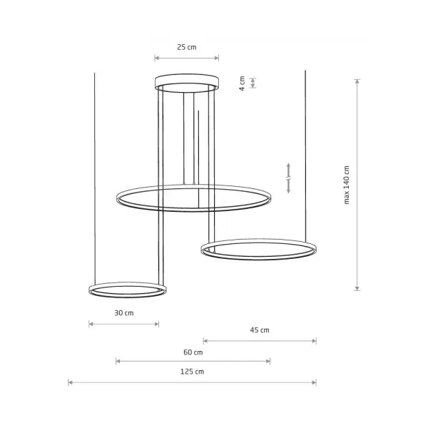 Люстра Nowodvorski 10867 Circolo LED 3x45W 4000K 1800Lm IP20 черная - фото №4