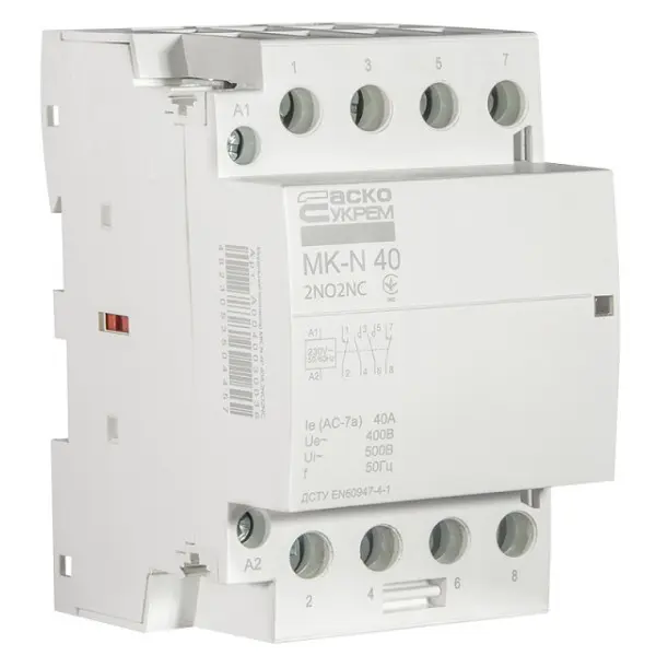 Модульный контактор Аско-Укрем MK-N 4P 40A 2NO+2NC (A0040030036) Модульный контактор Аско-Укрем MK-N 4P 40A 2NO+2NC (A0040030036)