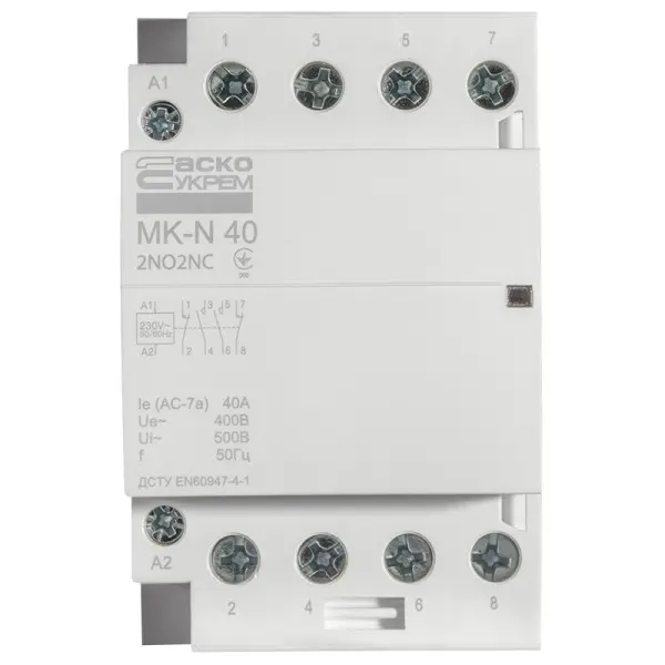 Модульный контактор Аско-Укрем MK-N 4P 40A 2NO+2NC (A0040030036) - фото №1 Модульный контактор Аско-Укрем MK-N 4P 40A 2NO+2NC (A0040030036) - фото №1