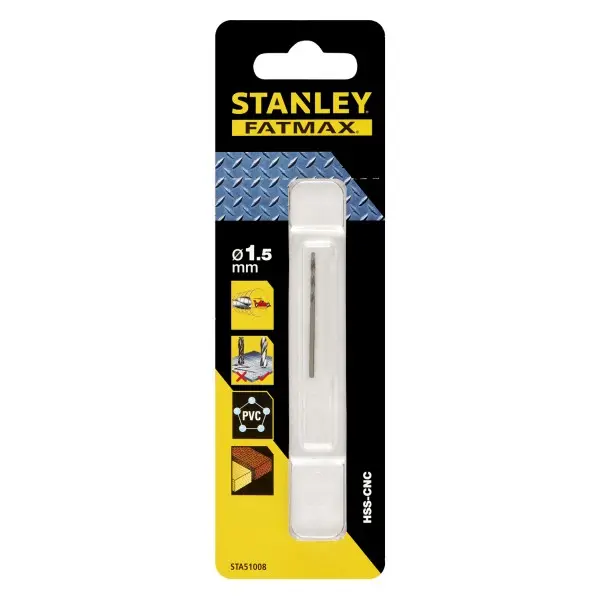 Универсальное сверло Stanley STA51008 HSS-CNC 1,5х40/18мм в блистере - фото №1