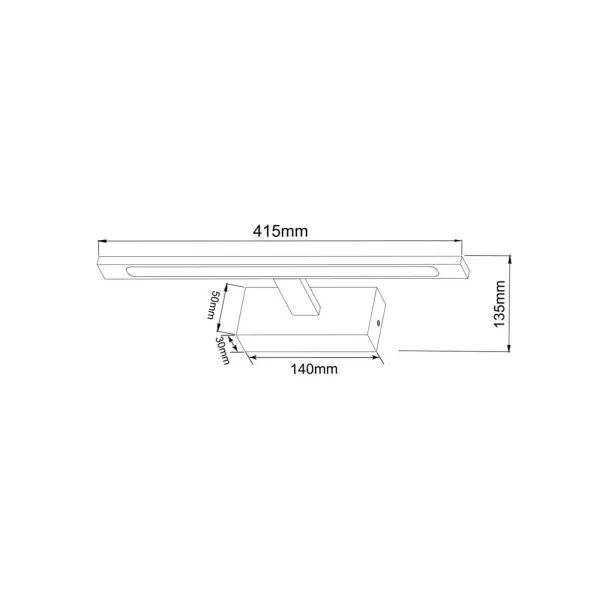 Світильник підсвітка для дзеркала Zuma Line W89443-12W-CH Alter LED 1x12W 4000K 1400Lm IP44 хром (5905316636354) - фото №1