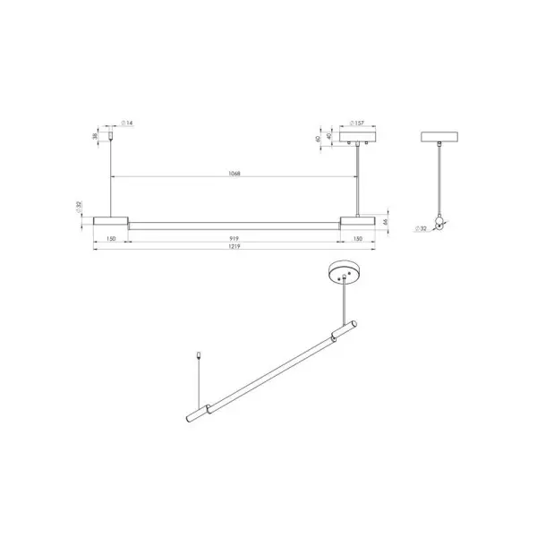 Подвесной светильник, люстра Pikart 37965-7 Line Switch LED 1x35W 4000K IP20 белый - фото №2