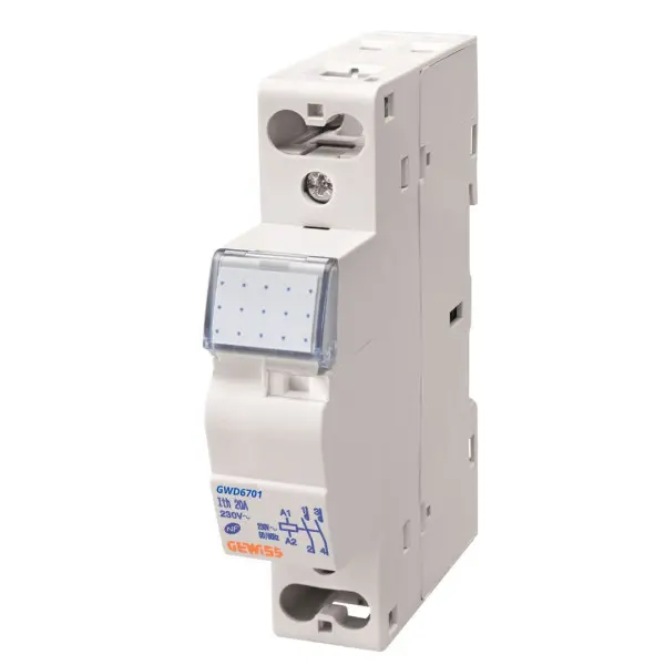 Модульний контактор GEWISS CTR 20A 1NO 230В 1M (GWD6701) Модульний контактор GEWISS CTR 20A 1NO 230В 1M (GWD6701)