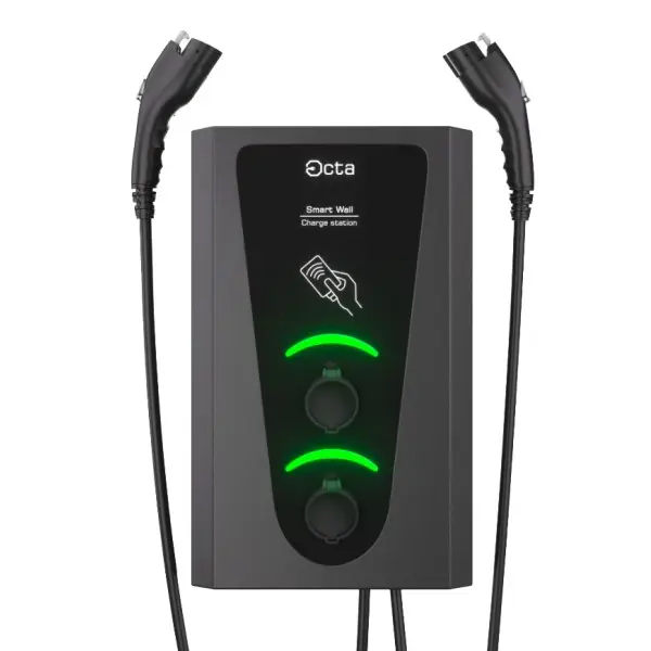 Коммерческая зарядная станция для электромобилей Octa Energy SW229-С22-C2 Smart Wall на 29кВт с 2 портами (Type 2 Type 2) - фото №1