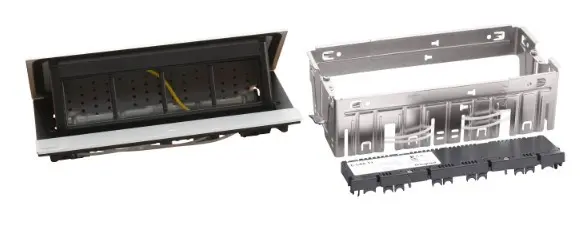 Лючок із висувним блоком Legrand на 8 модулів (654811) алюміній - фото №2